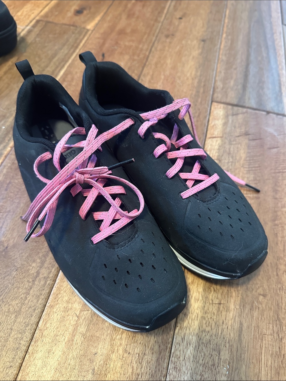 Shimano Black Clipless Shoes with Pink Laces